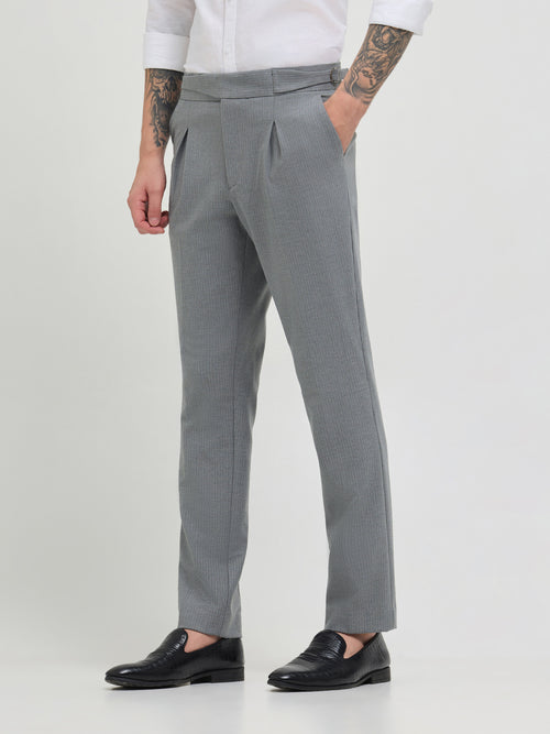 Ash Grey Solid Gurkha Pants