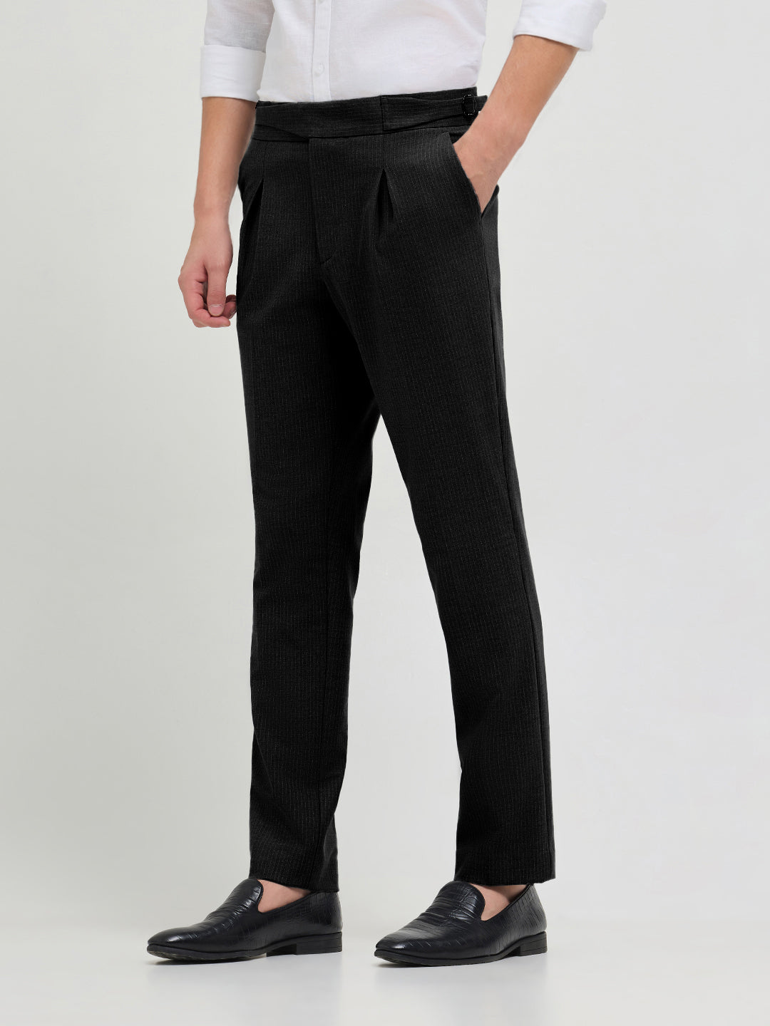 Black Solid Gurkha Pants