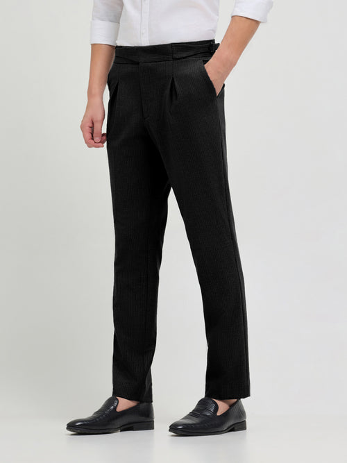 Black Solid Gurkha Pants