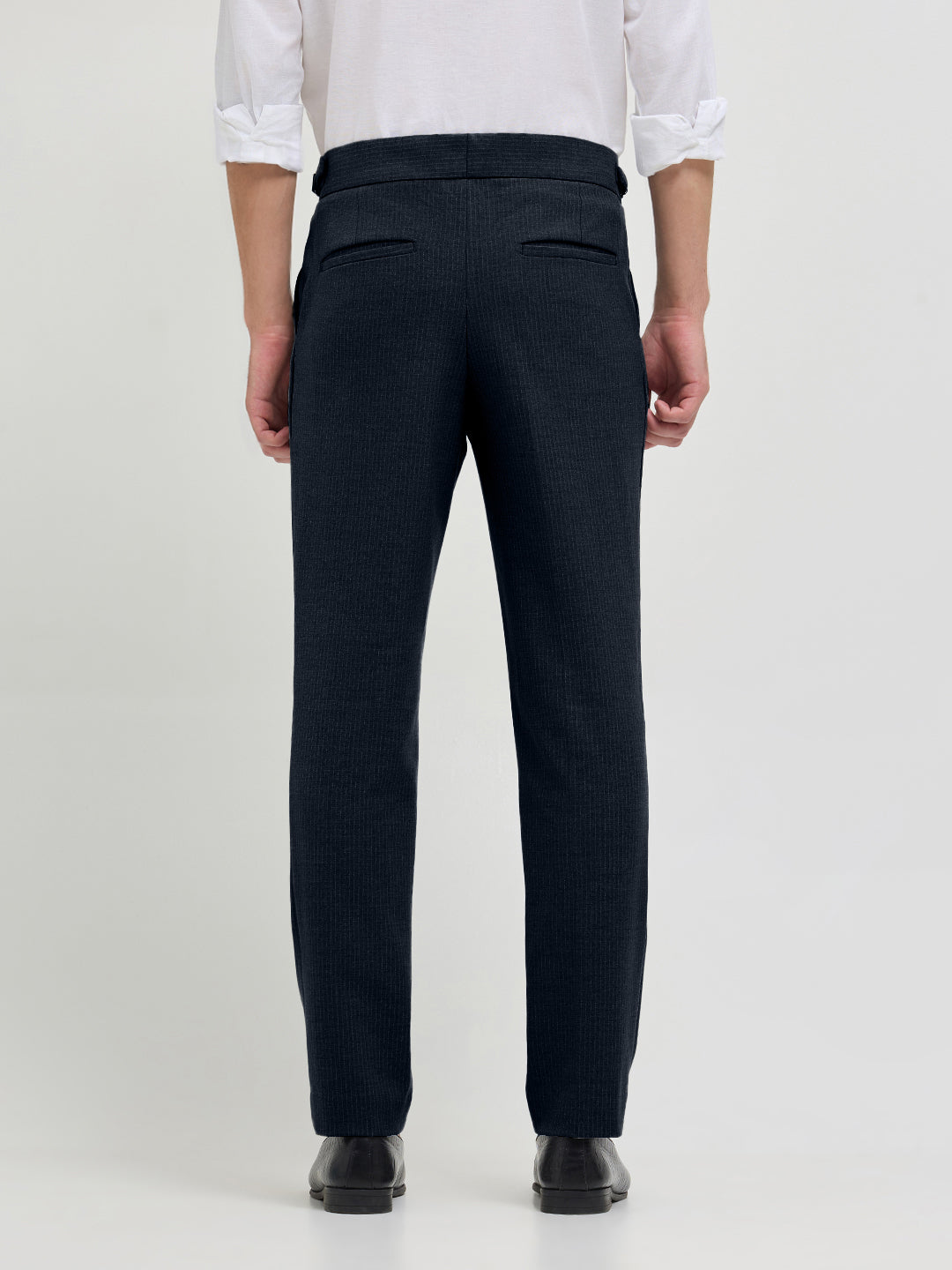 Dark Navy Solid Casual Gurkha Pants