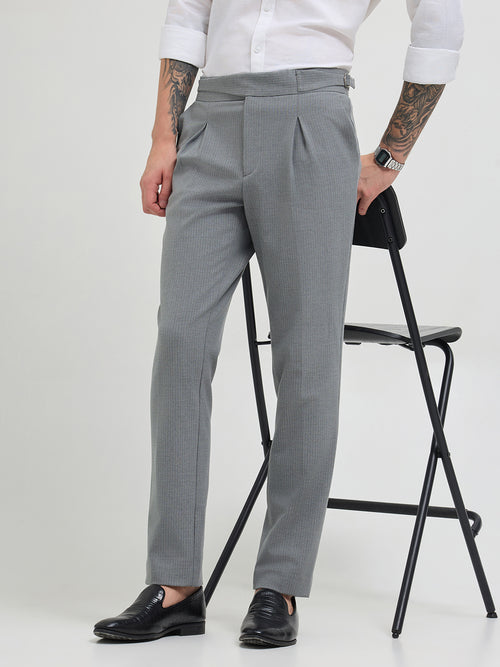 Ash Grey Solid Gurkha Pants