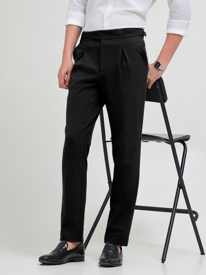 Black Solid Gurkha Pants