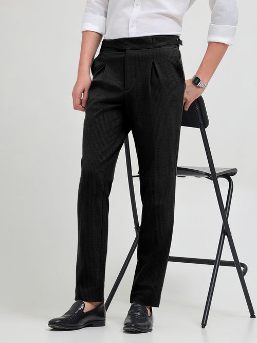 Black Solid Gurkha Pants