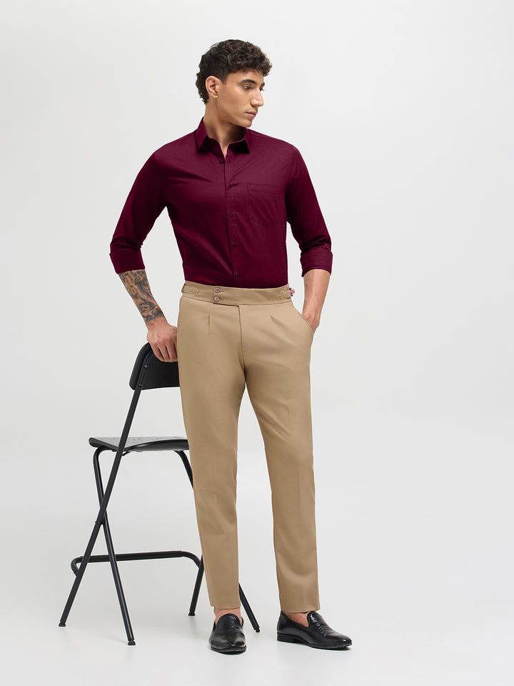 Berry Wine Solid Formal Shirt