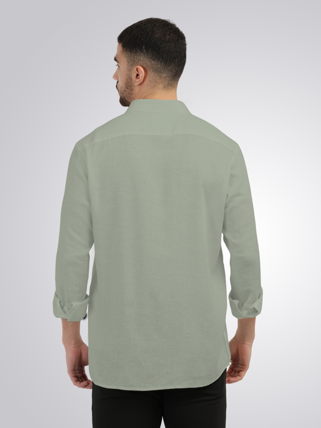 Sage Linen Blend Solid Shirt