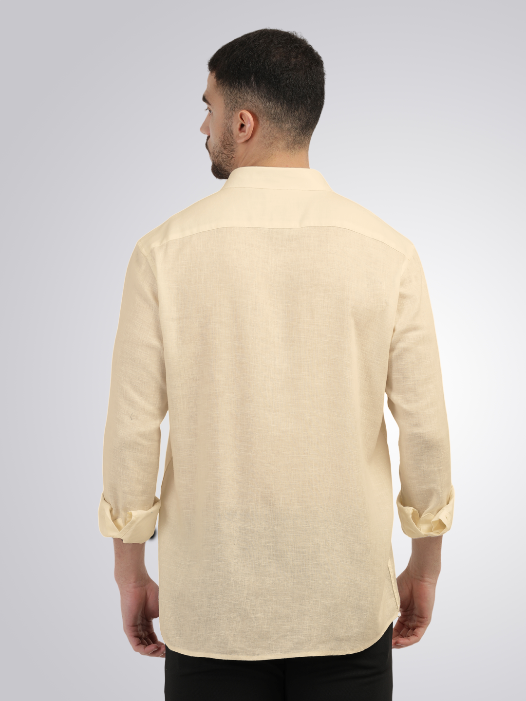 Sand Linen Blend Solid Shirt