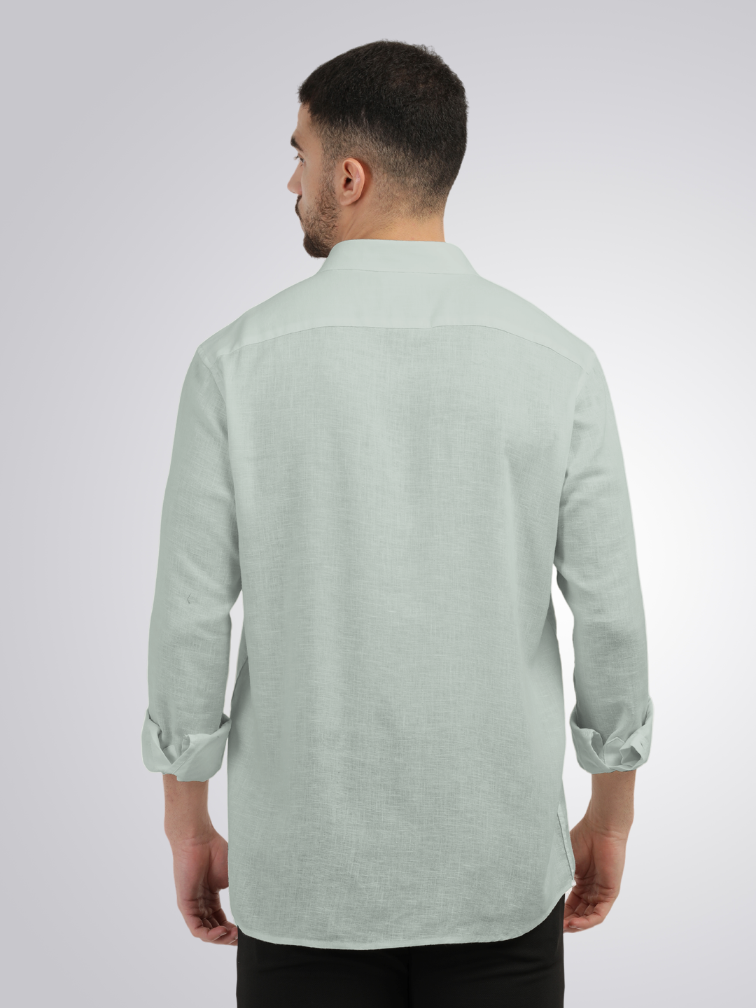Apple Green Linen Blend Solid Shirt