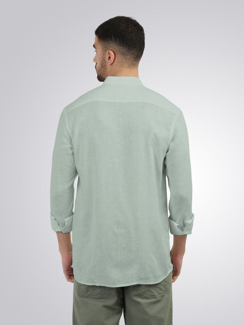 Apple Green Solid Casual Shirt