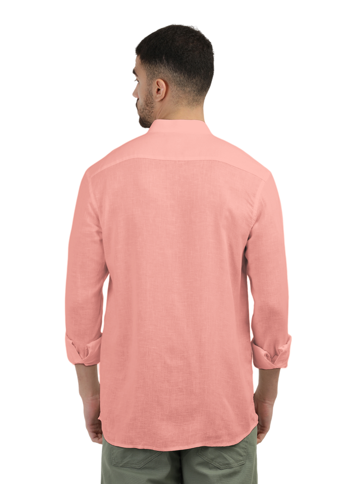 Coral Solid Casual Shirt