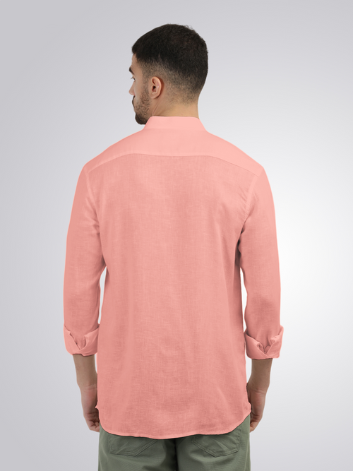 Coral Solid Casual Shirt
