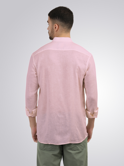 Baby Pink Solid Casual Shirt