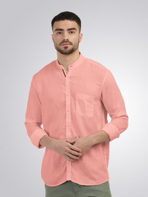 Coral Solid Casual Shirt