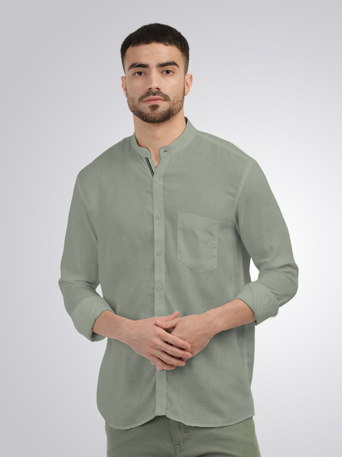 Sage Solid Csaual Shirt