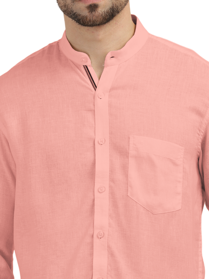 Coral Solid Casual Shirt