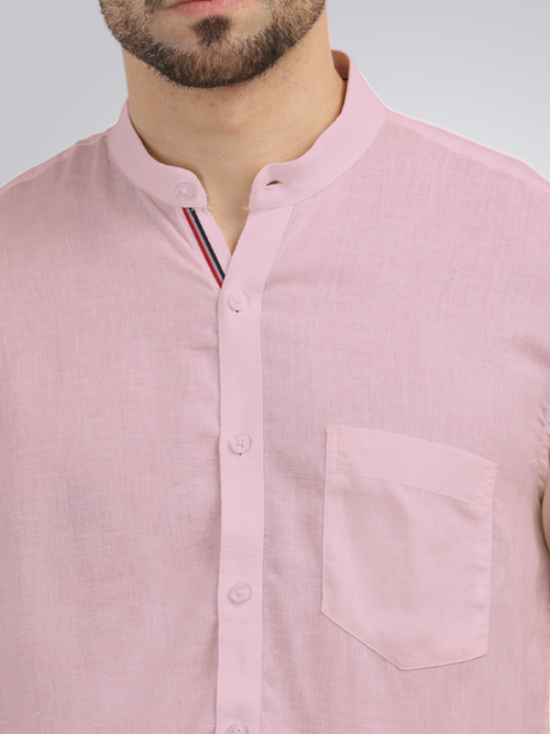 Baby Pink Solid Casual Shirt