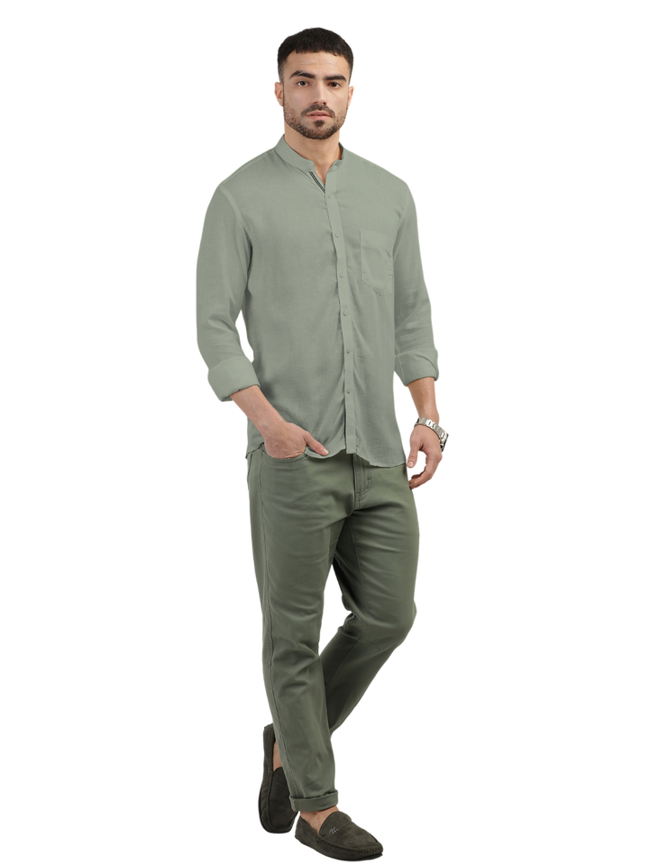 Sage Solid Csaual Shirt