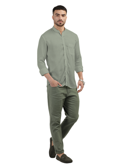 Sage Solid Csaual Shirt