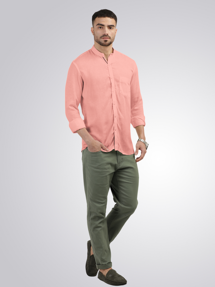 Coral Solid Casual Shirt