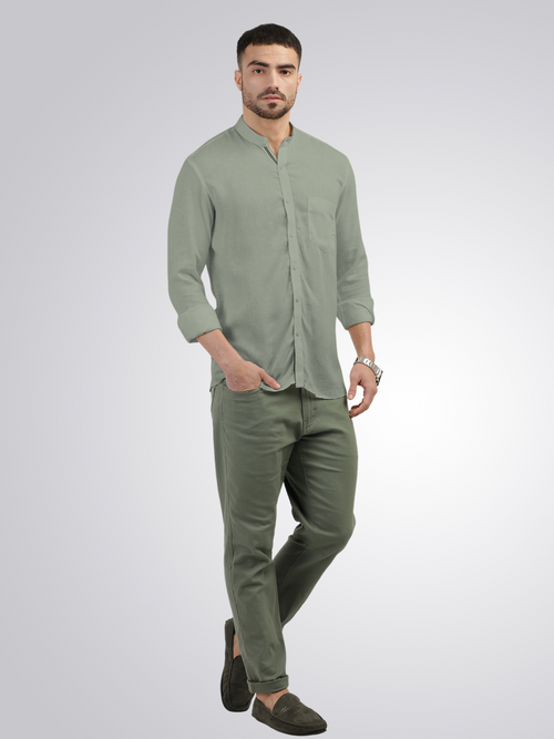 Sage Solid Csaual Shirt