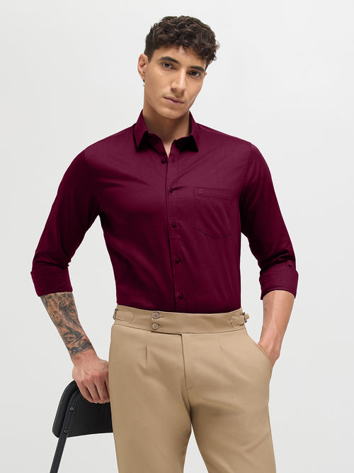 Berry Wine Solid Formal Shirt