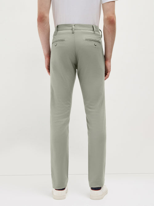 Pista Green Solid Casual Trousers