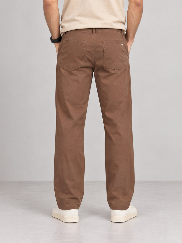 Warm Chocolate Solid Casual Trousers