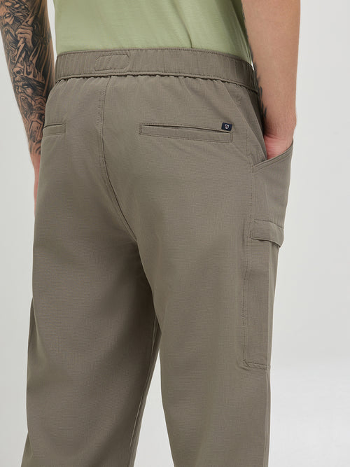 Khaki Stretchable Lycra Cotton Traveler Trouser