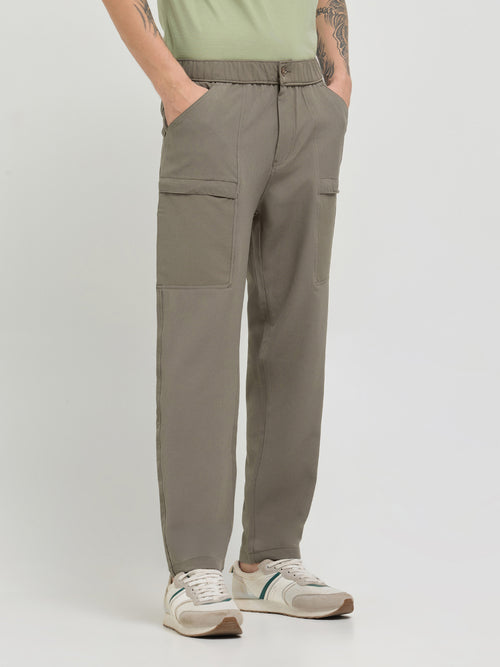Khaki Stretchable Lycra Cotton Traveler Trouser