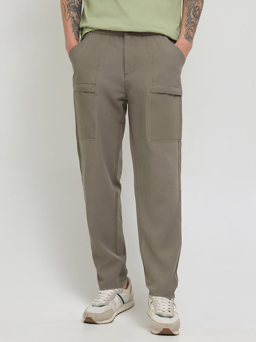 Khaki Stretchable Lycra Cotton Traveler Trouser