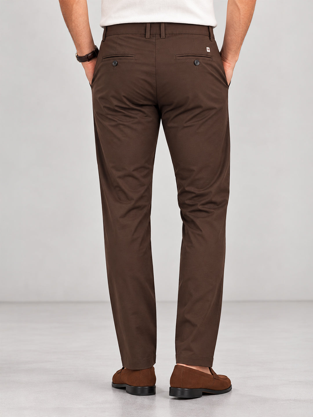 Rusted Coffee Solid Casual Trousers