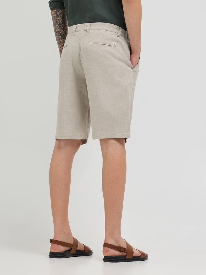 Beige Casual Cargo Trousers