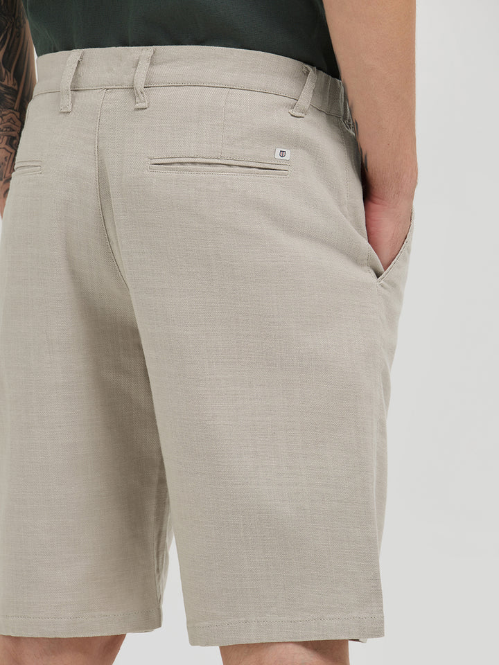 Beige Casual Cargo Trousers
