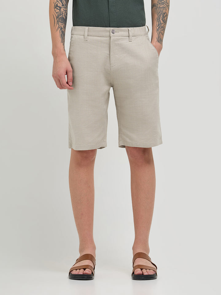 Beige Casual Cargo Trousers
