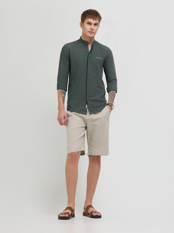 Beige Casual Cargo Trousers