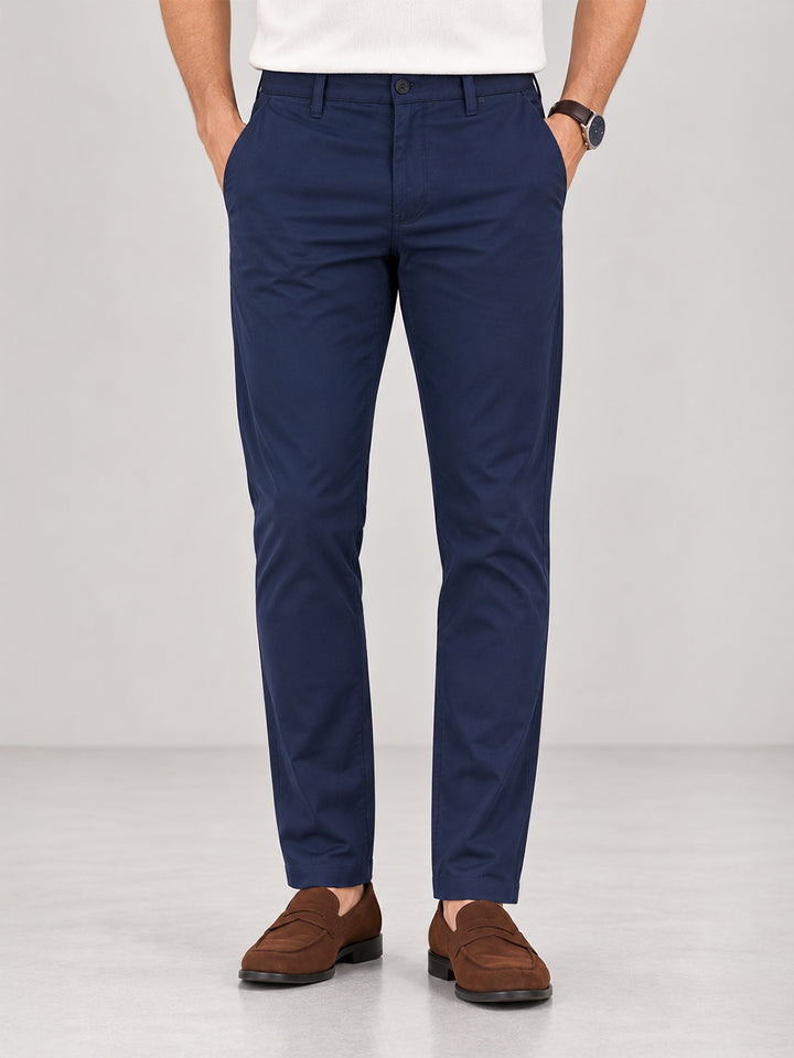 Marine Navy Solid Casual Trousers