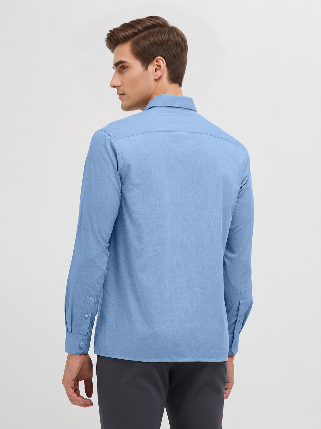 Mist Blue Solid Formal Shirt
