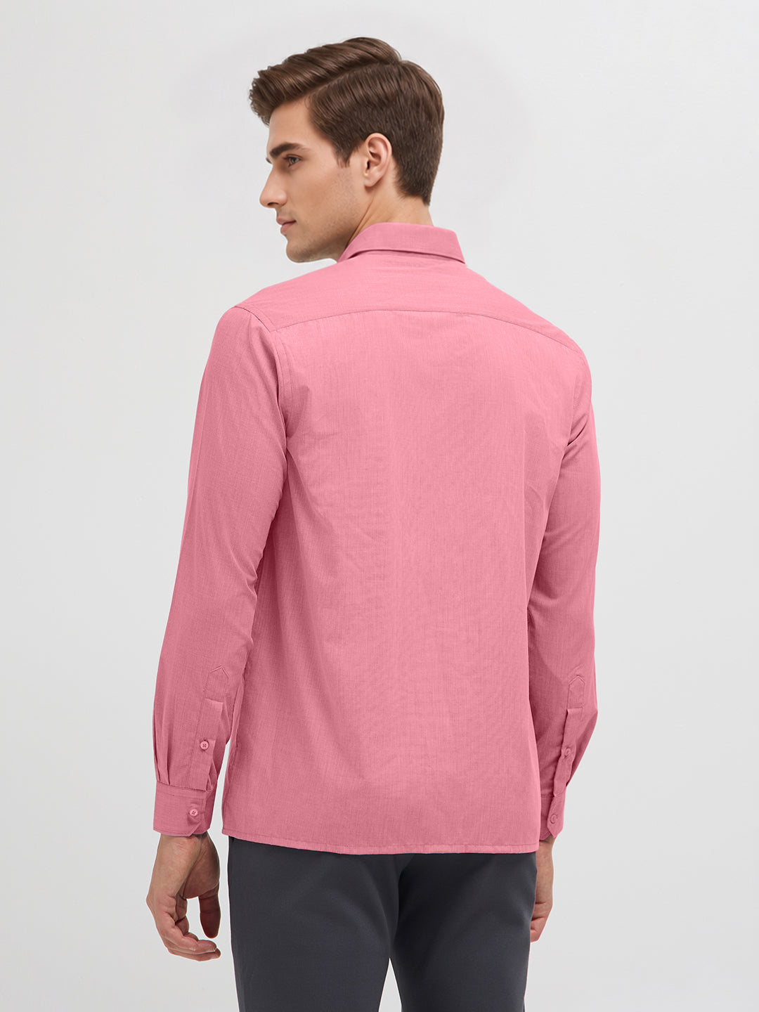 Misty Rose Solid Formal Shirt