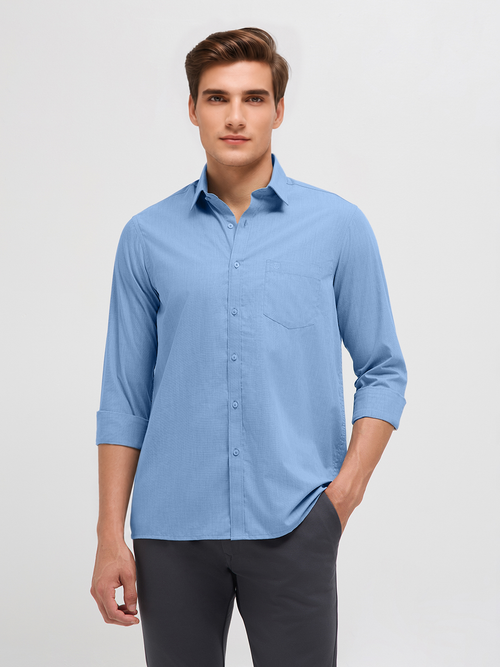 Mist Blue Solid Formal Shirt