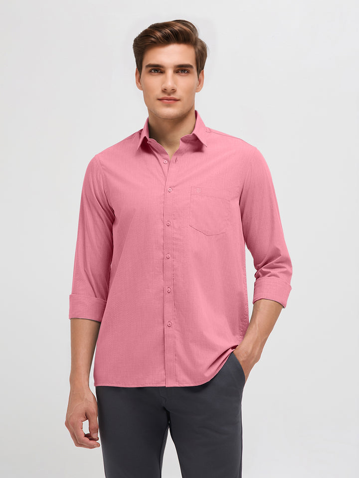 Misty Rose Solid Formal Shirt