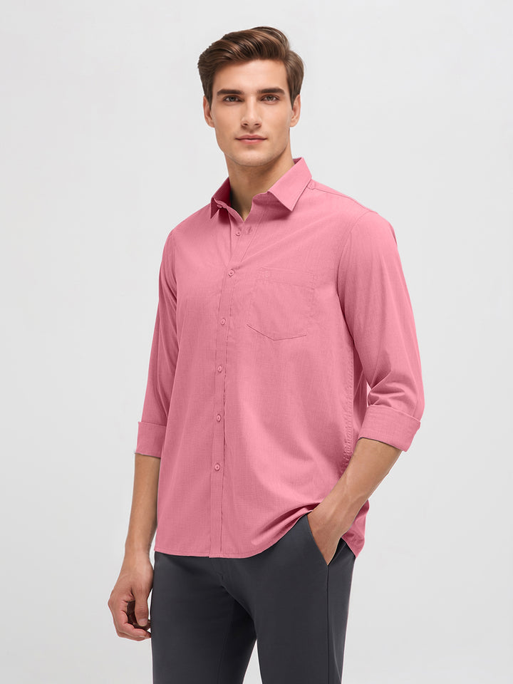 Misty Rose Solid Formal Shirt