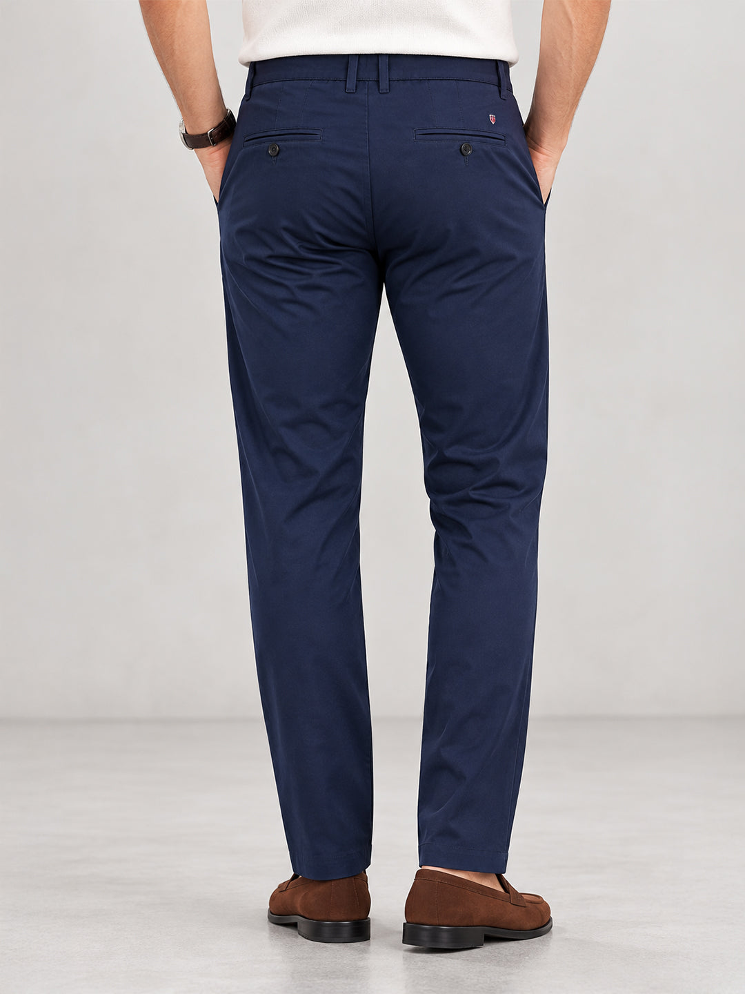 Marine Navy Solid Casual Trousers