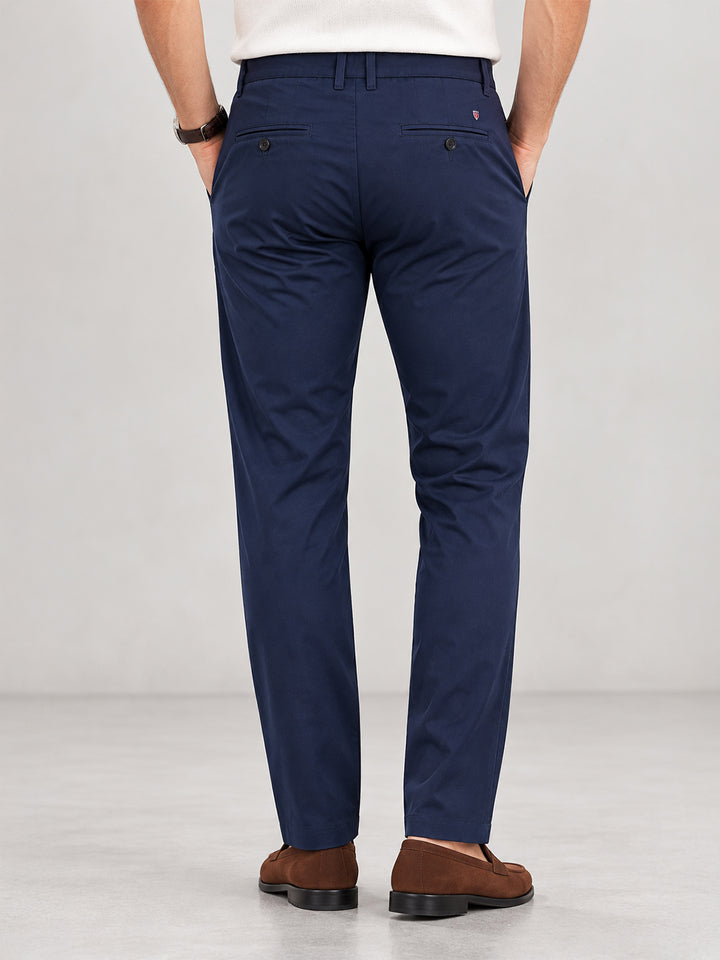 Marine Navy Solid Casual Trousers
