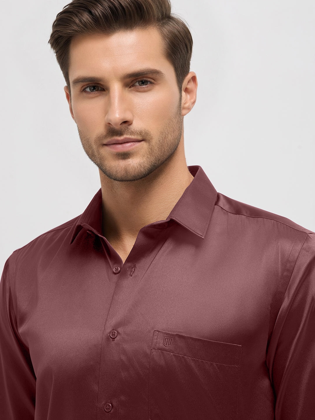 Redwood Solid Satin Formal Shirt