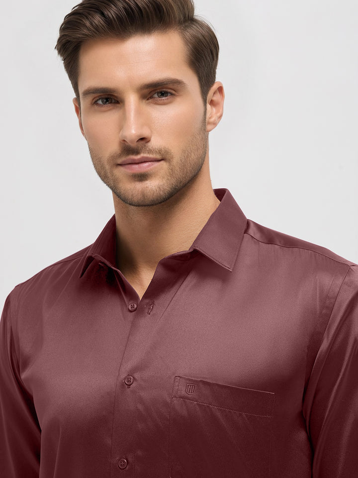 Redwood Solid Satin Formal Shirt