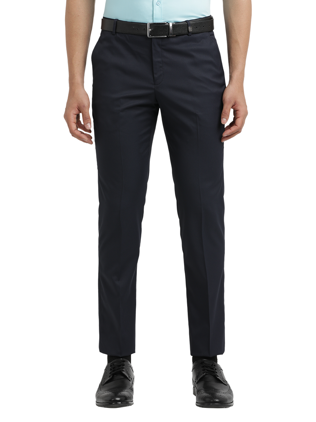 Navy Micro Dobby Formal Trousers