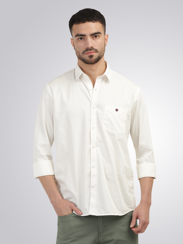 Ivory Twill Solid Shirt