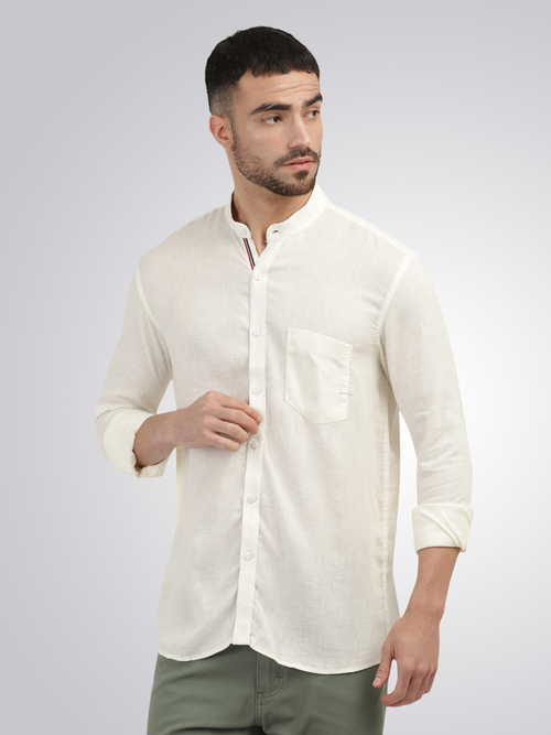 Ivory Solid Casual Shirt