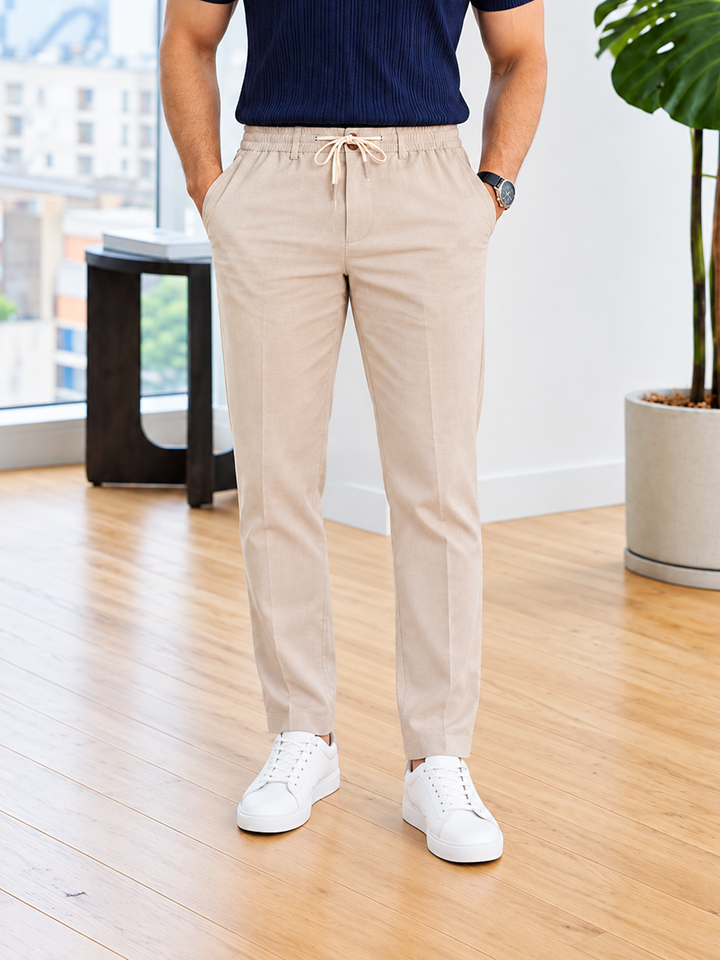 Peach Khaki Casual Traveler Trousers