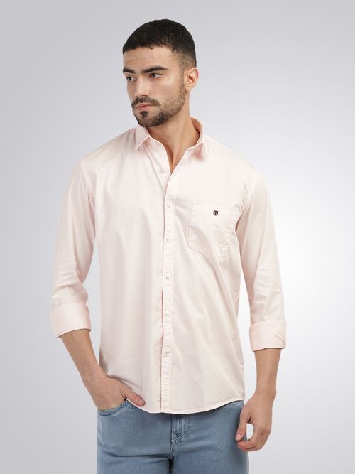 Light Pink Twill Solid Shirt