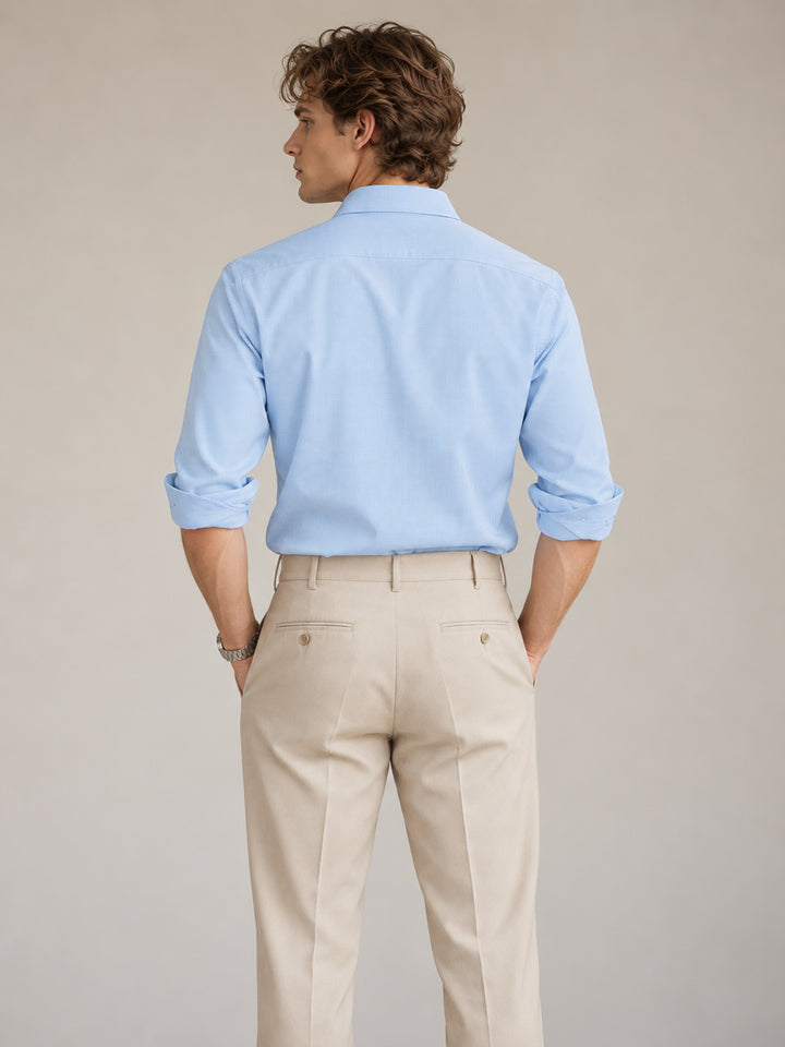 Sky Blue Micro Checkered Formal Shirt